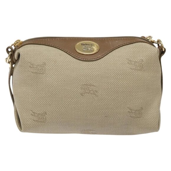 Burberrys Shoulder Bag PVC Beige Gold Auth BA464 - Picture 2 of 16